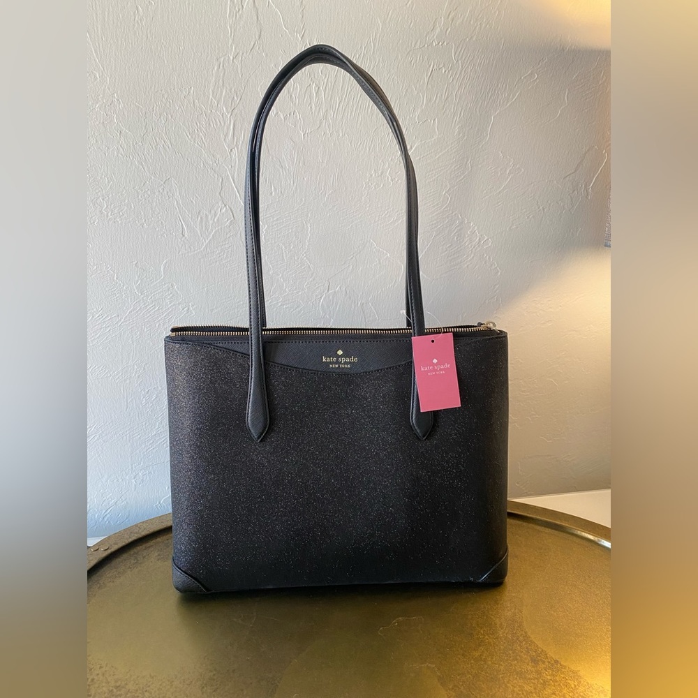 Kate Spade Black Glitter Tote